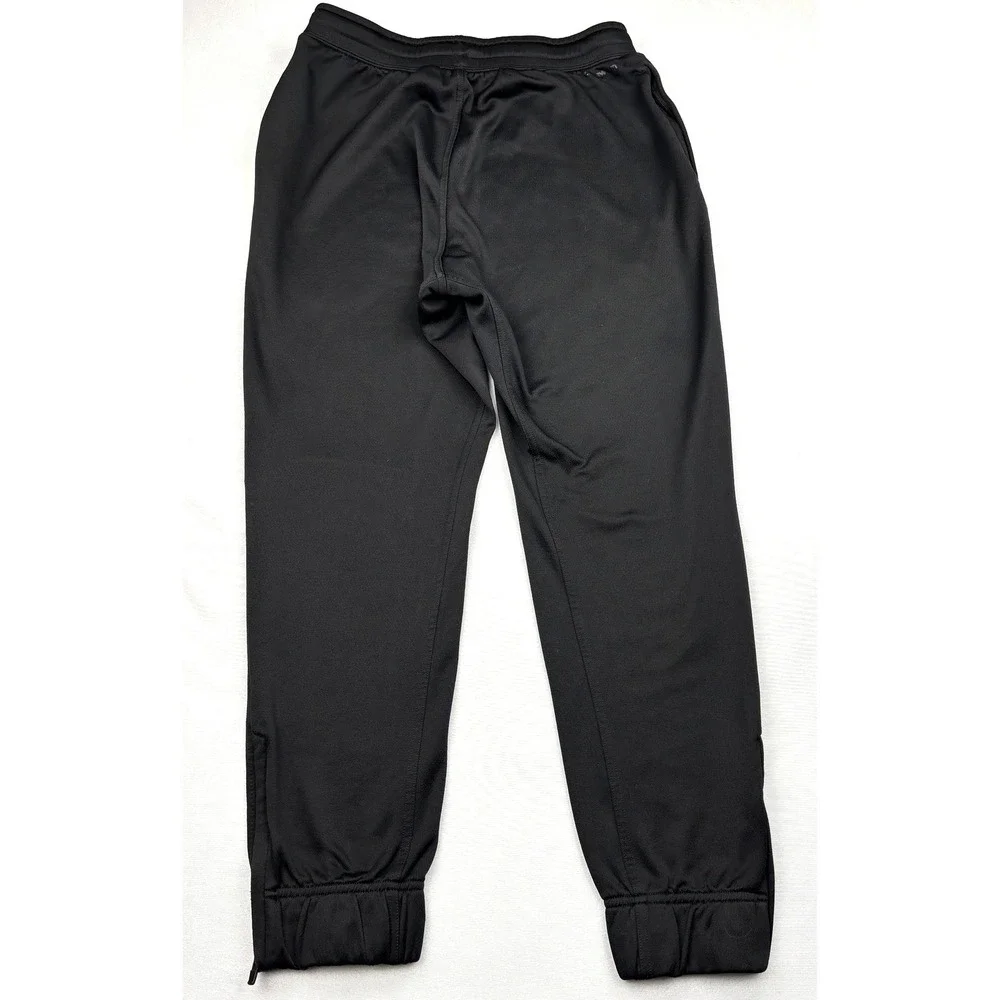Adidas Pants Mens Medium Black Climawarm Fleece Joggers Track Ankle Zip AC2532